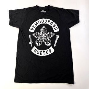 Stranger Things Shirt Mens Small Black Demogorgon Hunter Graphic Tee Netflix